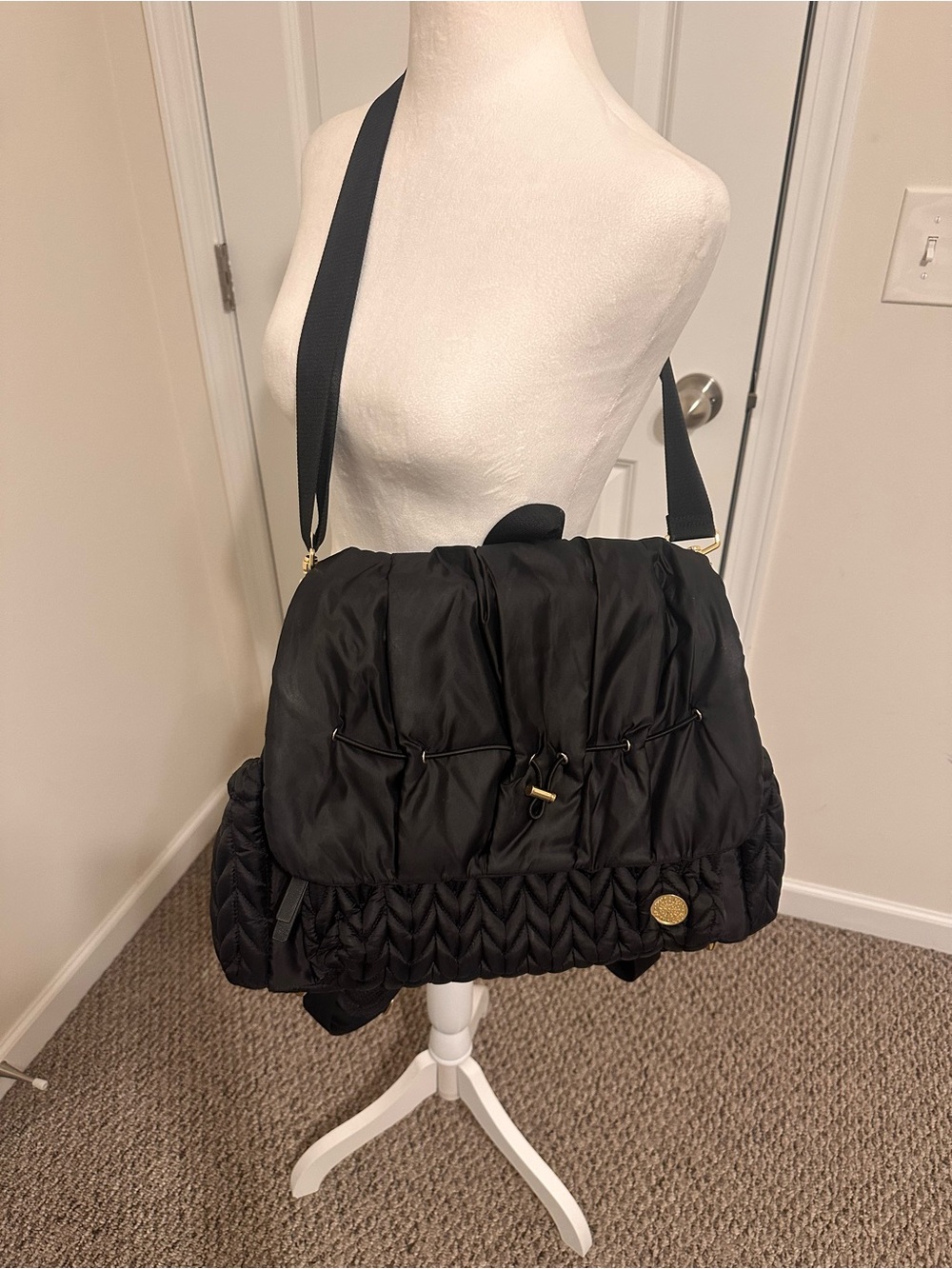 HAPP Quilted Black Diaper Bag